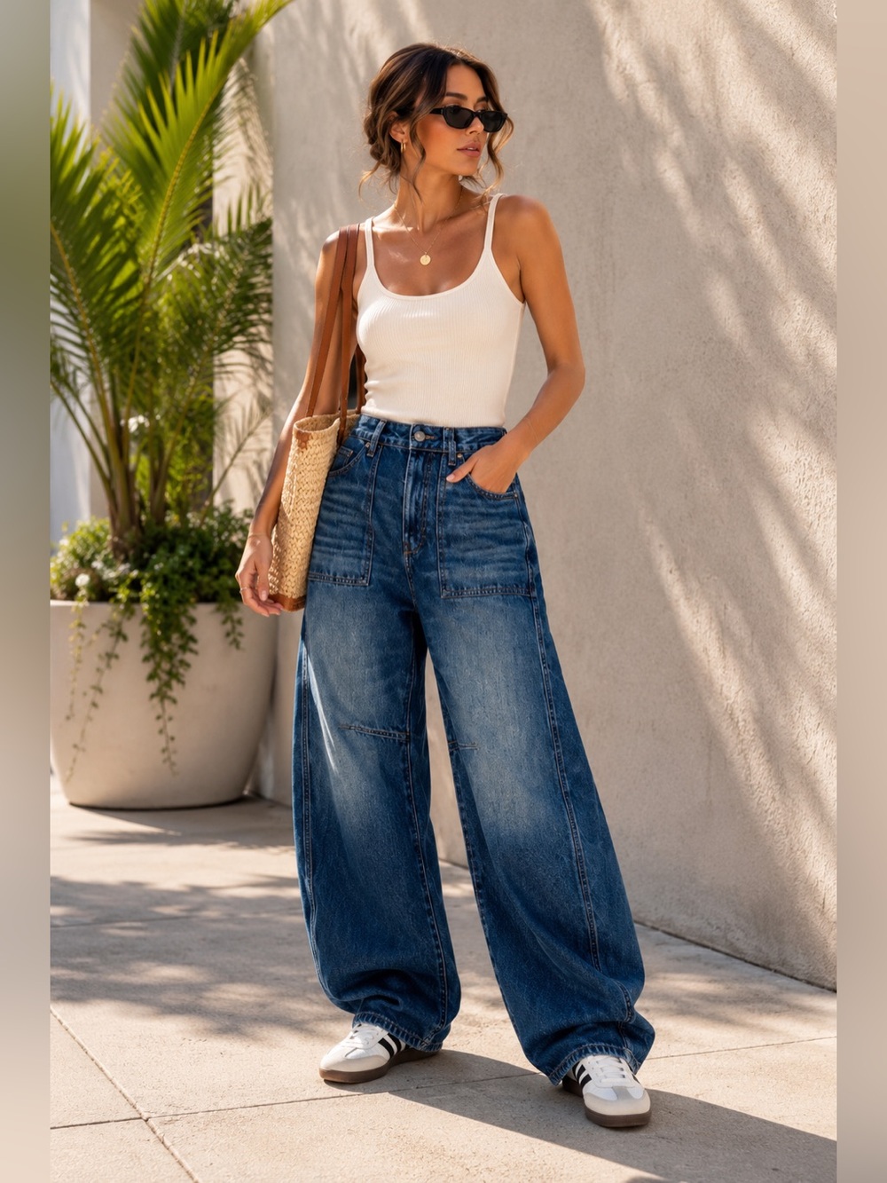 Madewell The Curvy Darted Barrel Leg Jeans in Rigid Wash Relaxed Jeans Size 24”